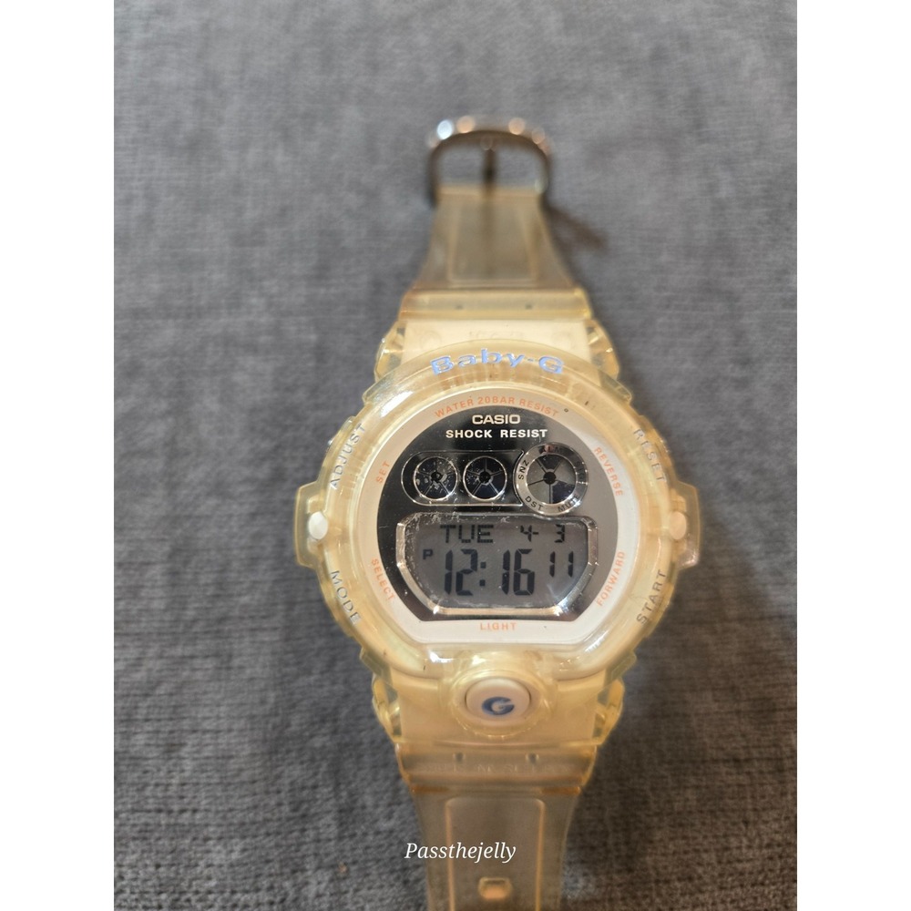 Casio Baby-G Women/Kid Digital Watch BG-6900 Transparent/White Band NEW BATTERY